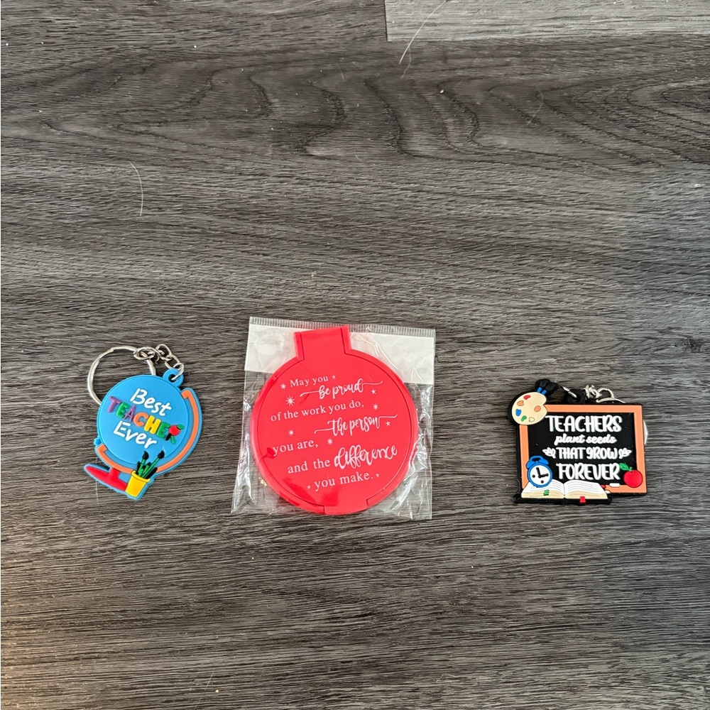 NWT Colorful Teacher Appreciation Keychain Set